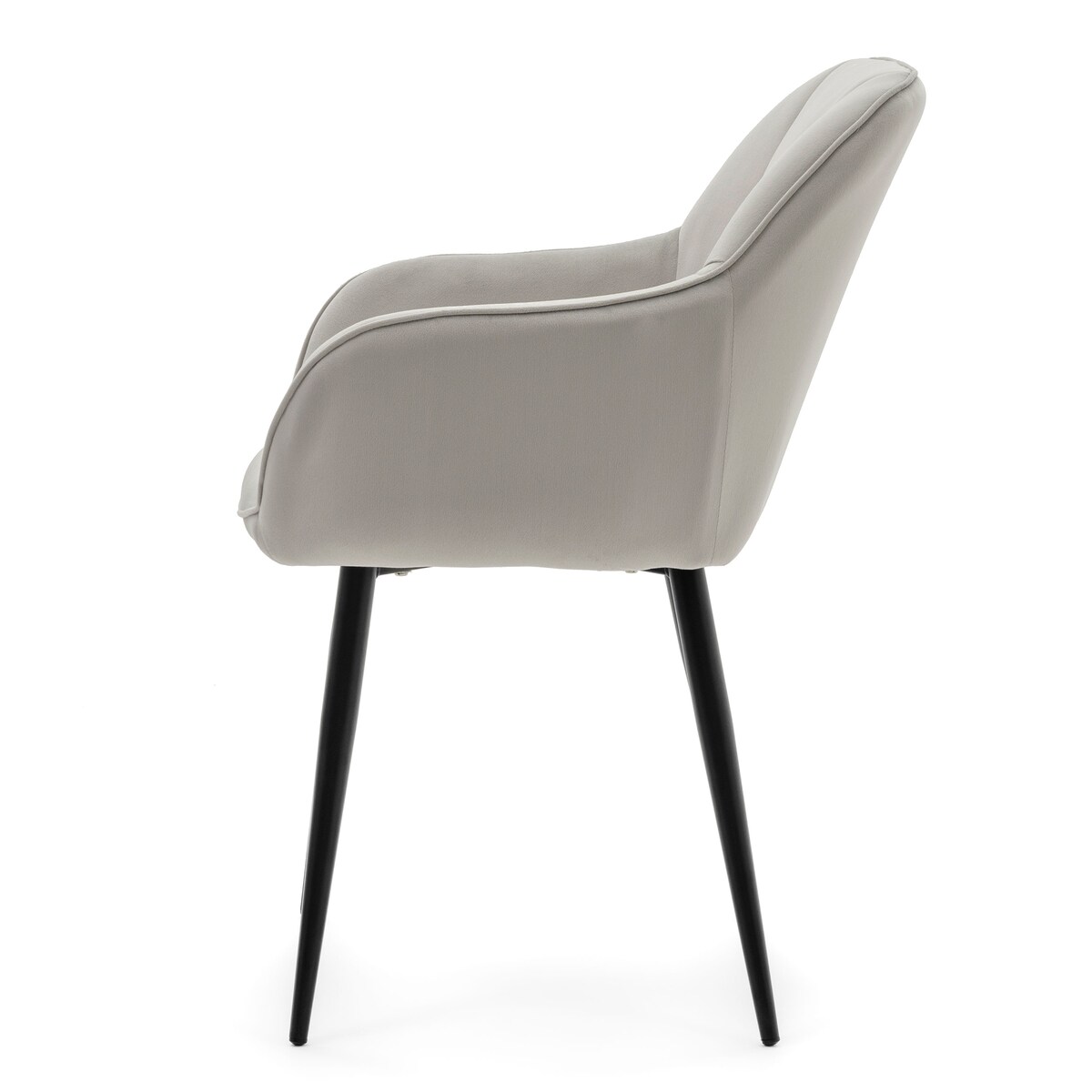 Krzesło tapicerowane welurowe LAGO velvet aksamit jasnoszare