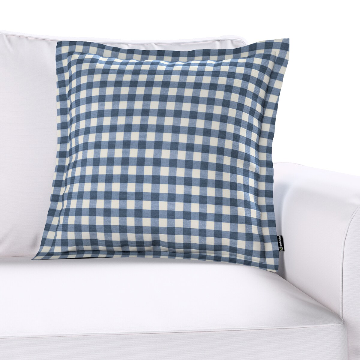 Poszewka Mona na poduszkę 45x45 granatowo-biała kratka (1,5x1,5cm)
