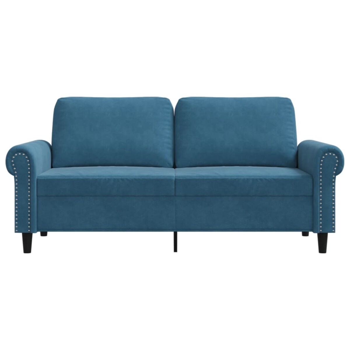 vidaXL Sofa 2-osobowa, niebieski, 140 cm, tapicerowana aksamitem