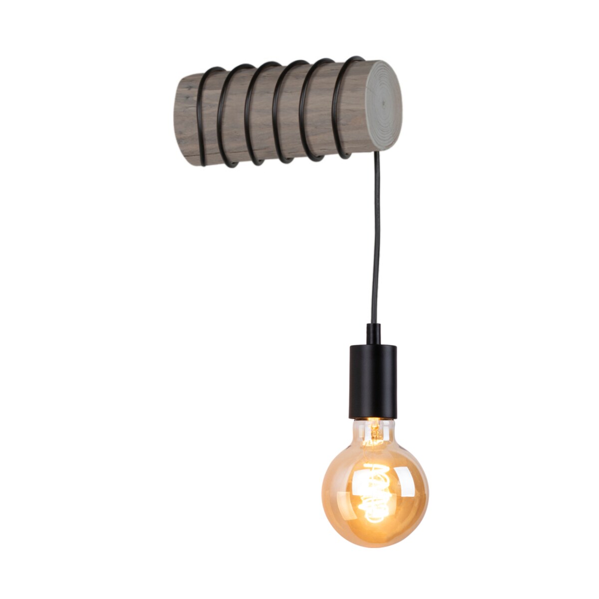 Drewniany Kinkiet BRITOP Lighting Trabo 1xE27 Max.25W Sosna Szara FSC z Dodatkiem Czerni, Polski Producent, 1 szt.