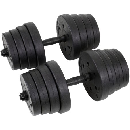 Zestaw hantli 2x15kg hantle bitumiczne 30 kg regulowane funfit
