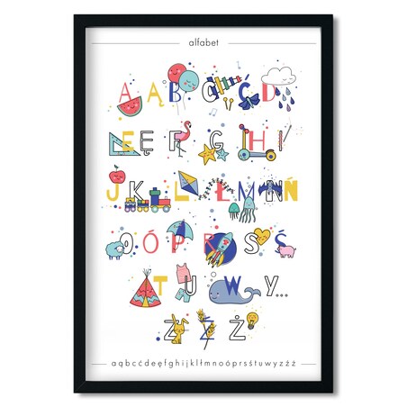 Plakat dla dzieci Alfabet kolorowy 50x70
