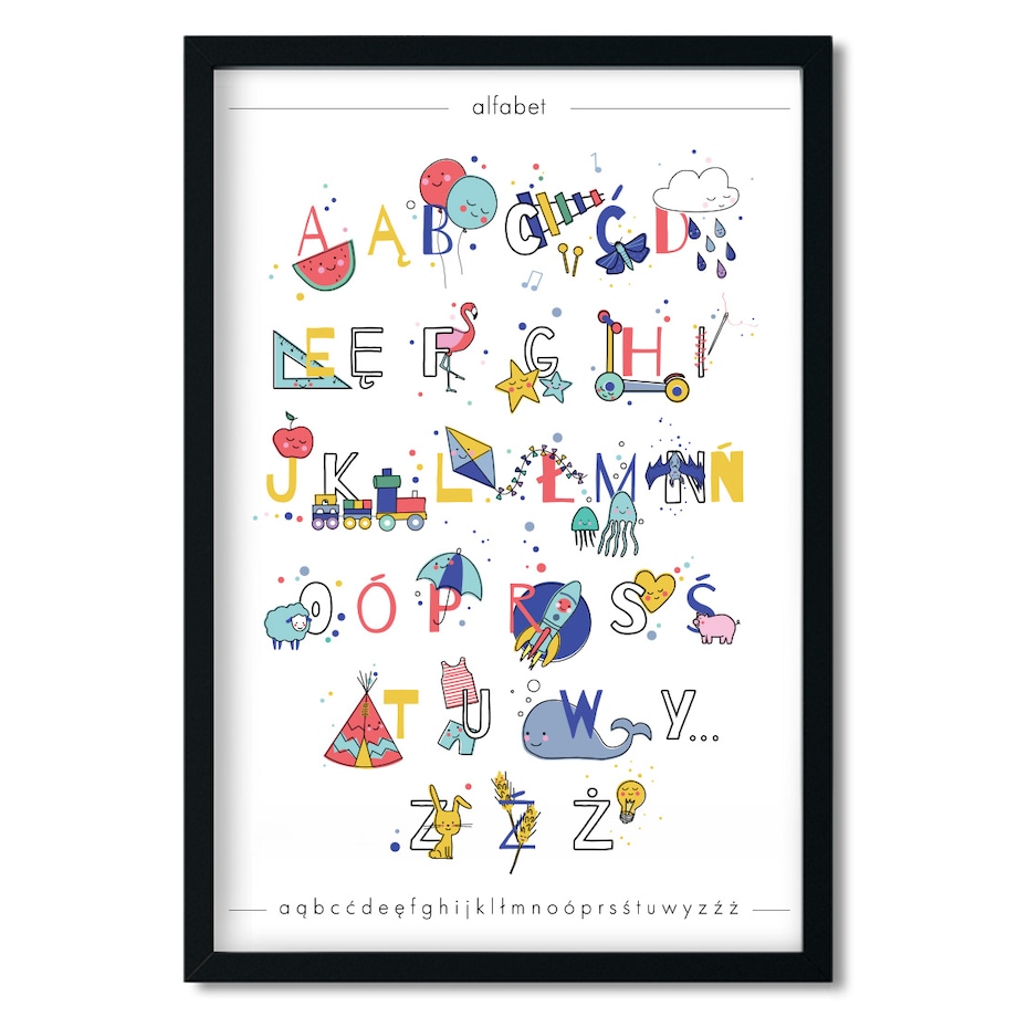 Plakat dla dzieci Alfabet kolorowy 50x70