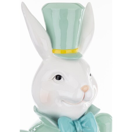 Figurka - Królik w mundurze 96x25x26 cm JUNDIUN z doniczką