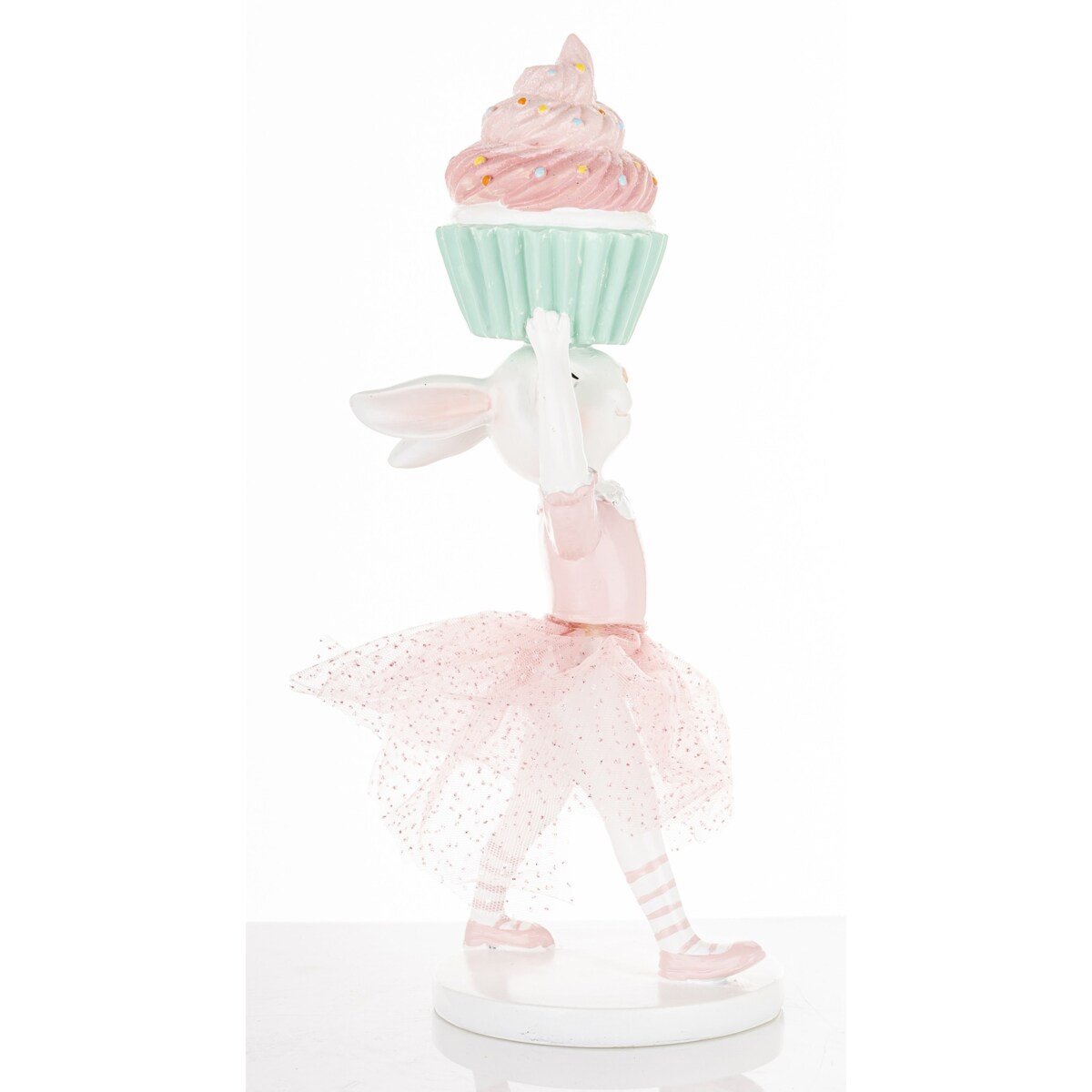 Dekoracja - króliczka w tiulowej spódniczce 30x11x11 cm GUDRUN-2 z muffinką