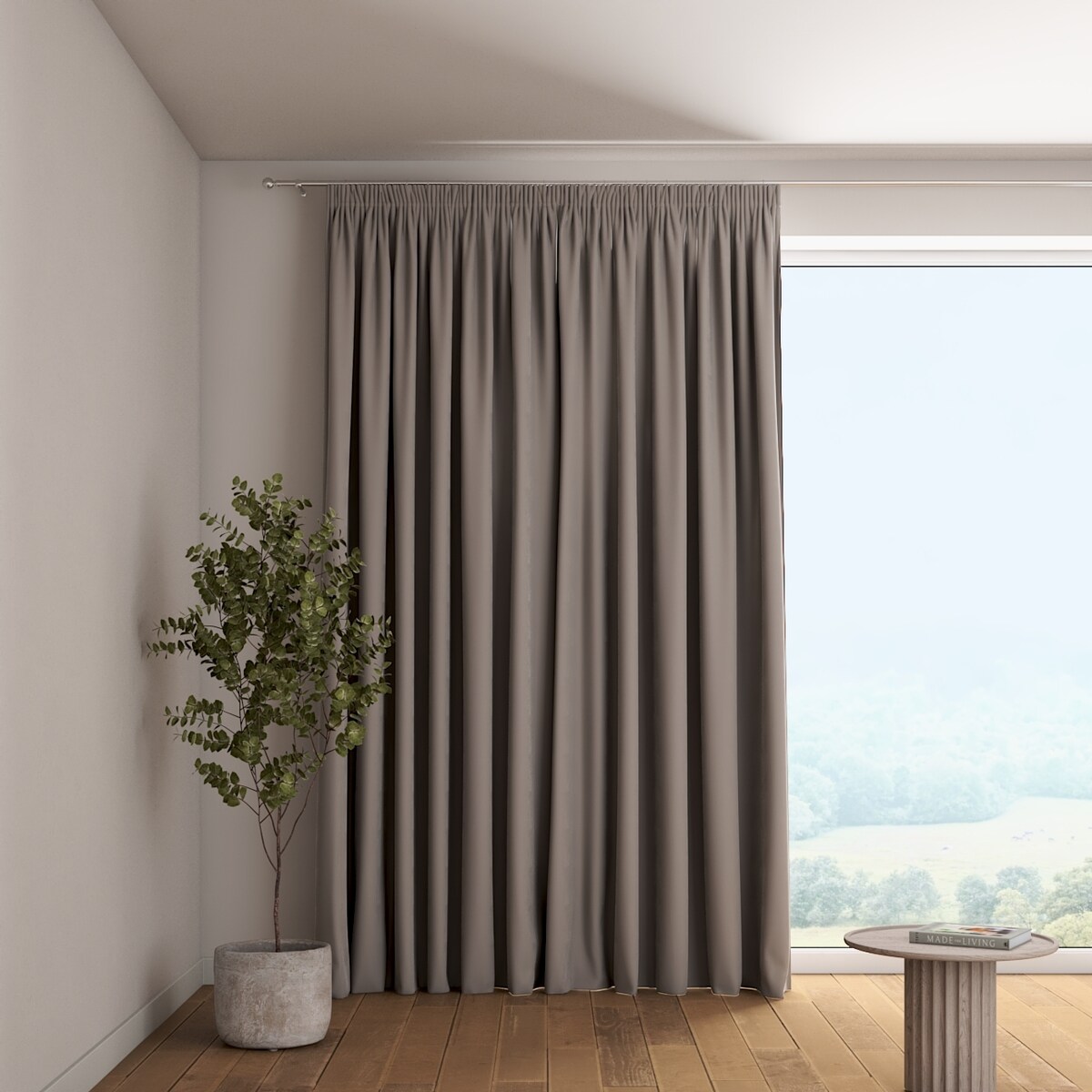 Zasłona na taśmie marszczącej 1 szt. 130x260 gołębi szary