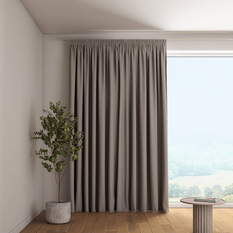 Zasłona na taśmie marszczącej 1 szt. 130x260 gołębi szary