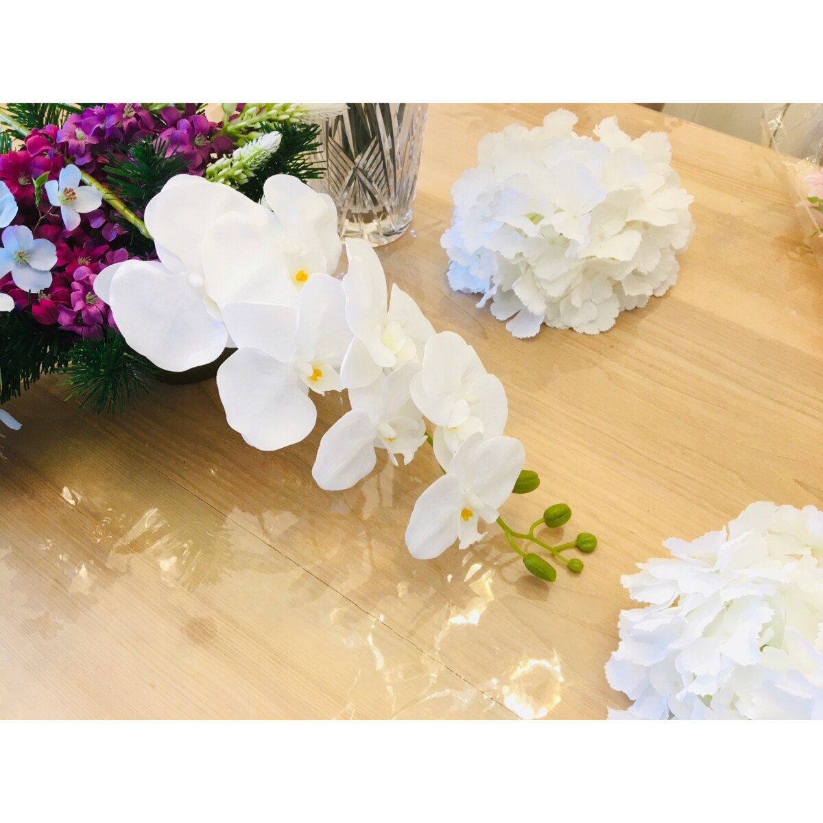 BIAŁY GUMOWANY STORCZYK NA ŁODYDZE piękny na dekoracje wazonu bukietu ślub