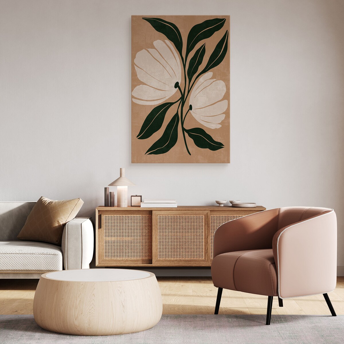 Obraz Akwarelowe Białe Kwiaty Polne 30x40cm