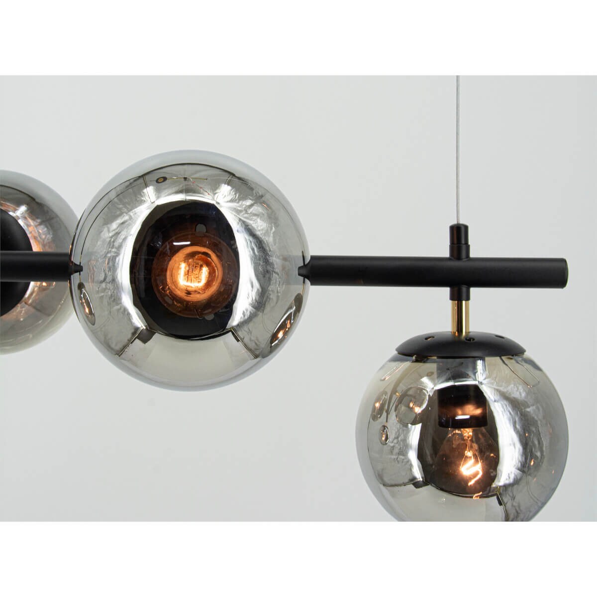 Loftowa zwieszana lampa Vega 3403/4 BL TR kulista szklana czarna