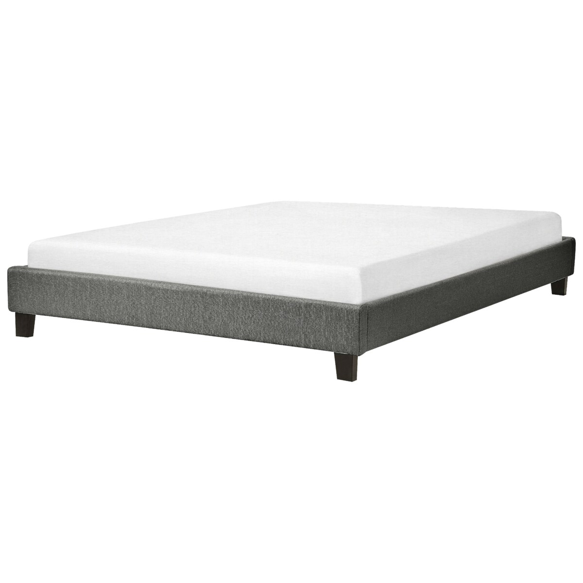 Łóżko tapicerowane bez zagłówka 160 x 200 cm szare ROANNE