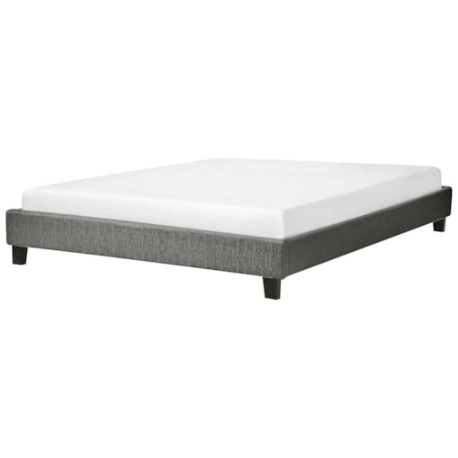 Łóżko tapicerowane bez zagłówka 160 x 200 cm szare ROANNE