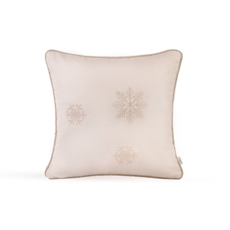 Welurowa złota poduszka świąteczna Snowflake VI ze złotym haftem