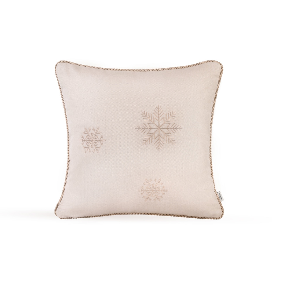 Welurowa złota poduszka świąteczna Snowflake VI ze złotym haftem