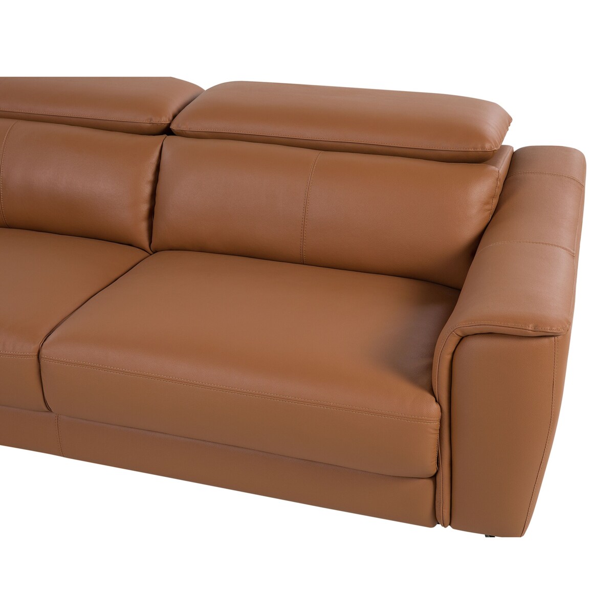 Komplet wypoczynkowy skórzany 4-osobowy brązowy NARWIK