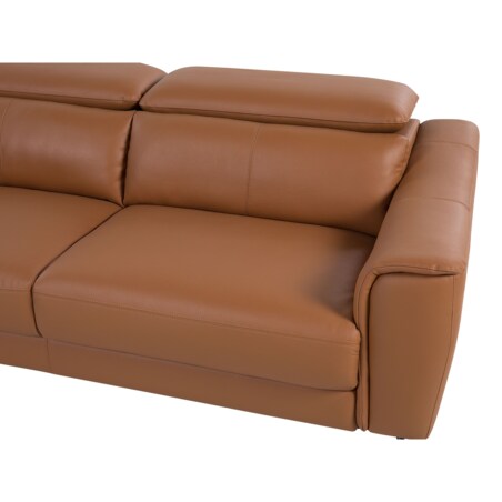 Komplet wypoczynkowy skórzany 4-osobowy brązowy NARWIK