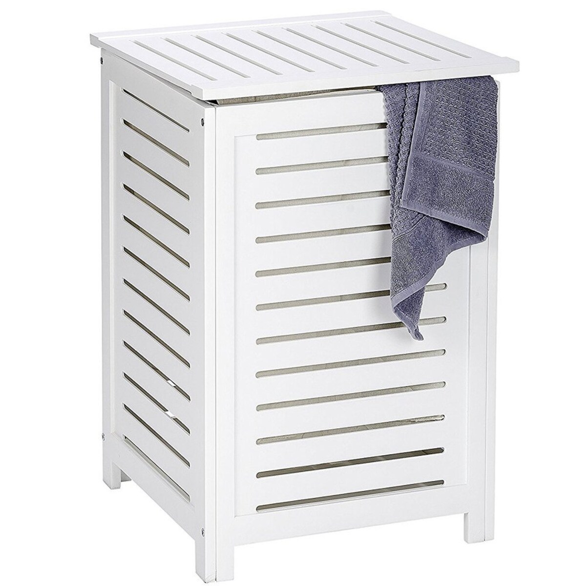 Drewniany kosz na pranie OSLO - schowek na ręczniki, WENKO