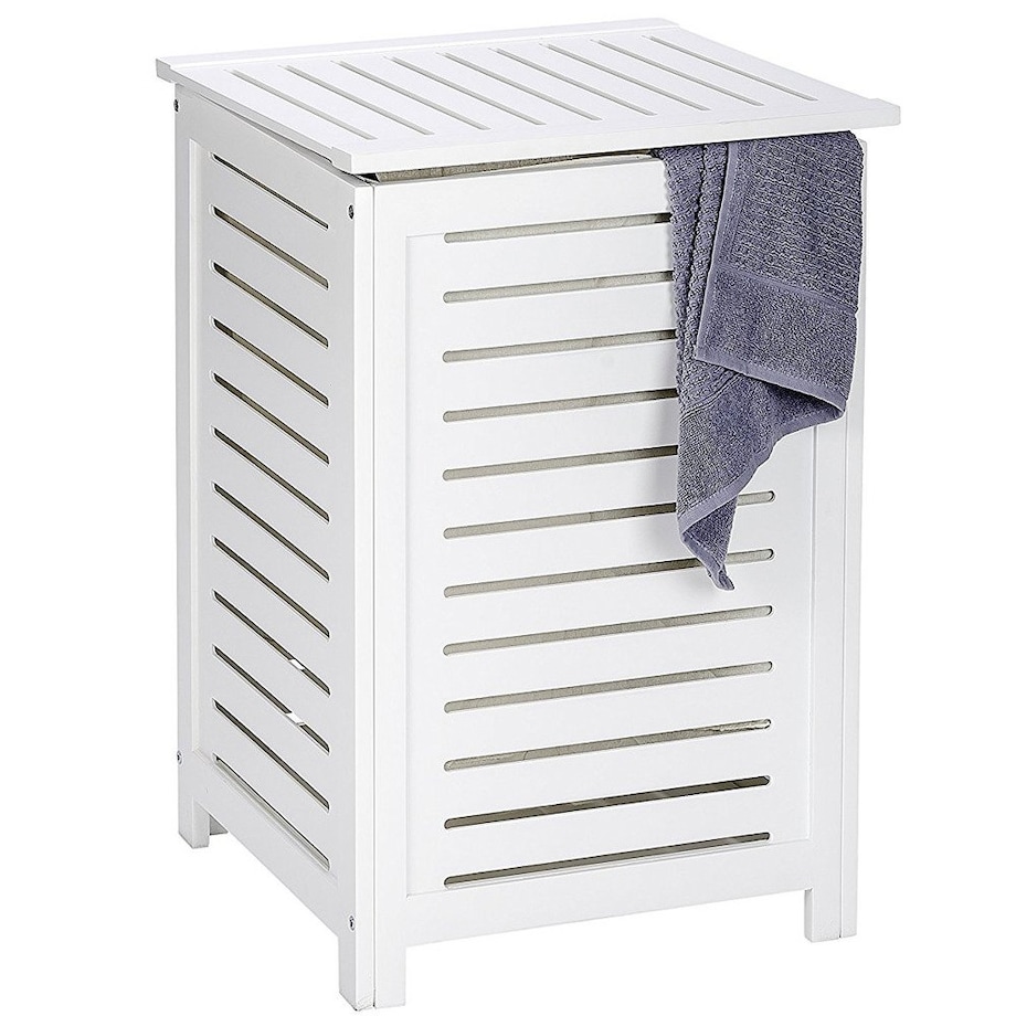 Drewniany kosz na pranie OSLO - schowek na ręczniki, WENKO