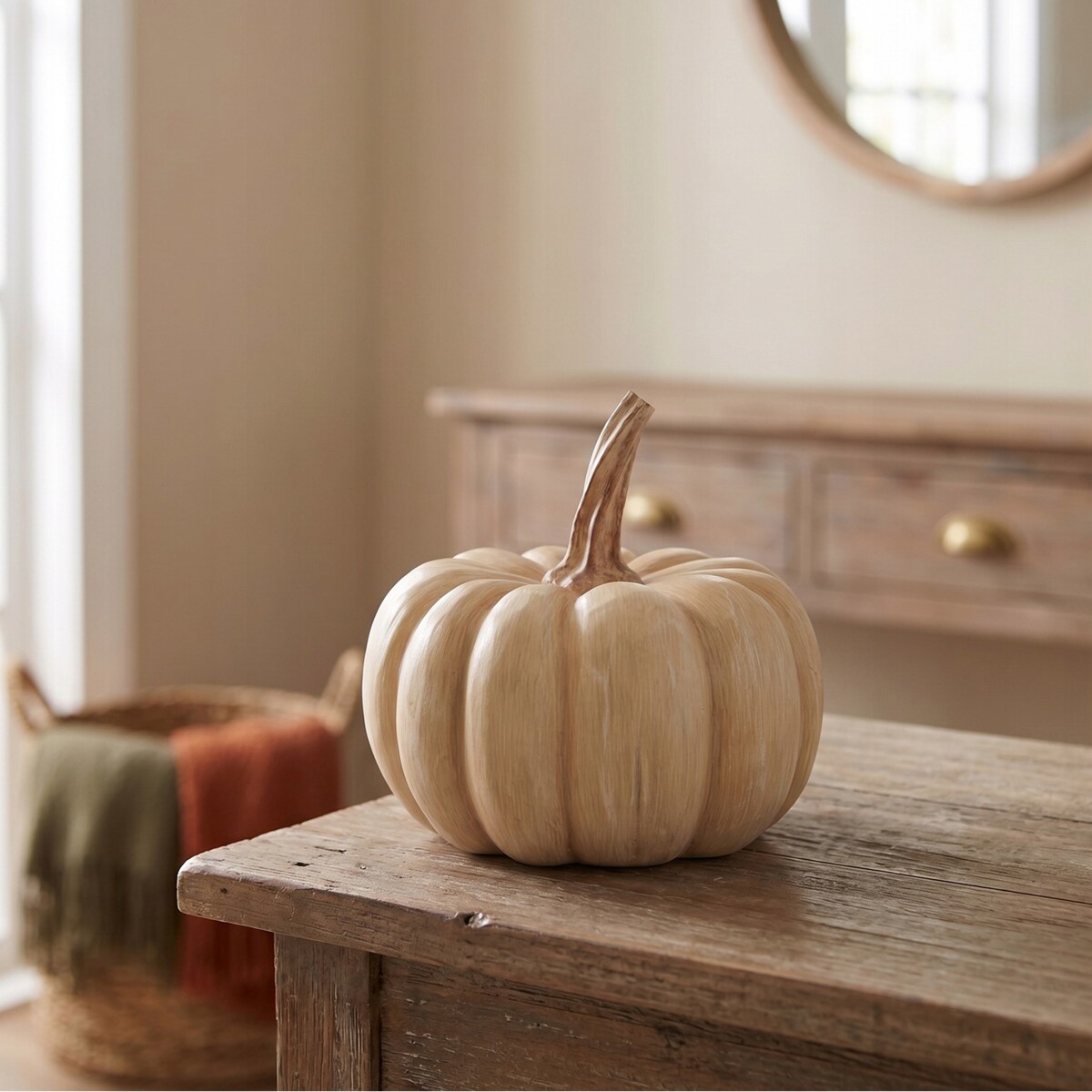 FIGURKA DYNIA BEŻOWA OZDOBNA NA HALLOWEEN JESIEŃ BALKON TARAS WODOODPORNA