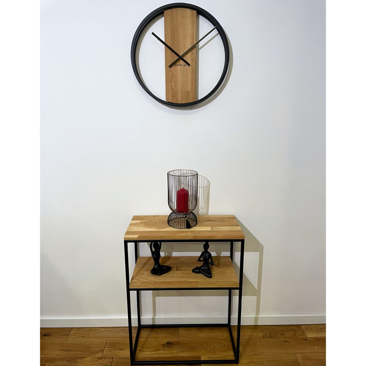 Konsola meblowa czarna 60x80x30cm podwójna