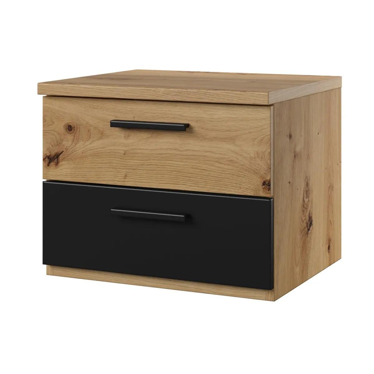 Szafka nocna SIGMA 2S dąb artisan/czarny mat