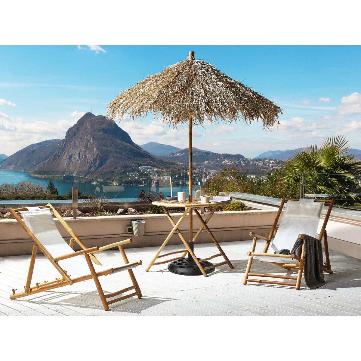Stolik bistro MOLISE 85 cm 85 cm Bambus Jasnobrązowy