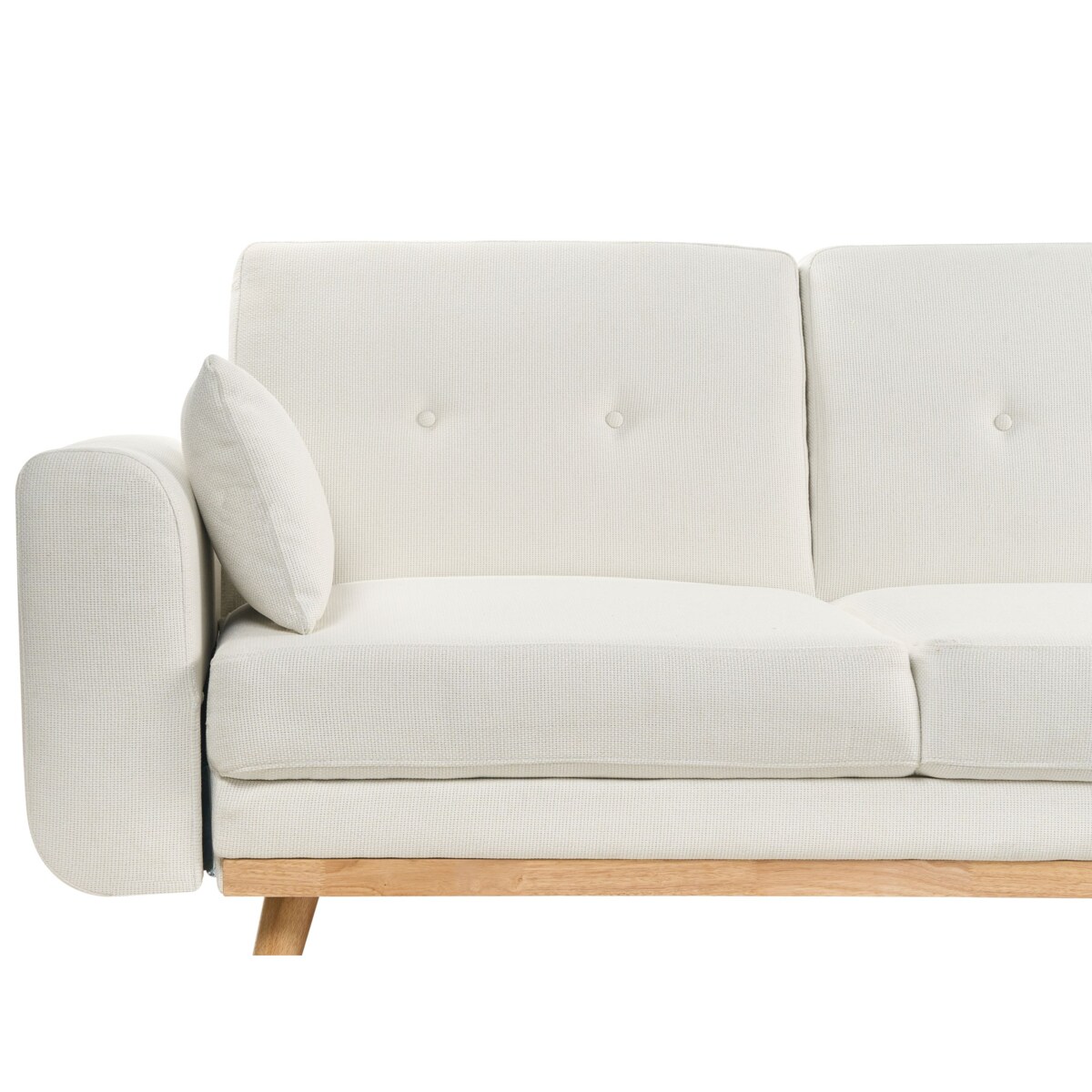 Narożnik rozkładany KAARINA Biały dla 3 osób Lewostronny