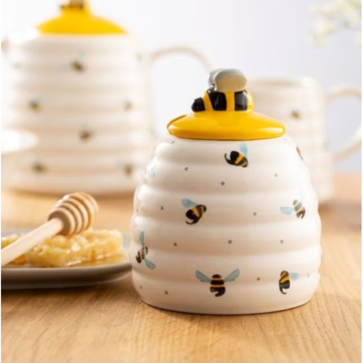 Pojemnik na miód z czerpakiem Sweet Bee, 10.2 x 10.2 x 12.4 cm, Price & Kensington
