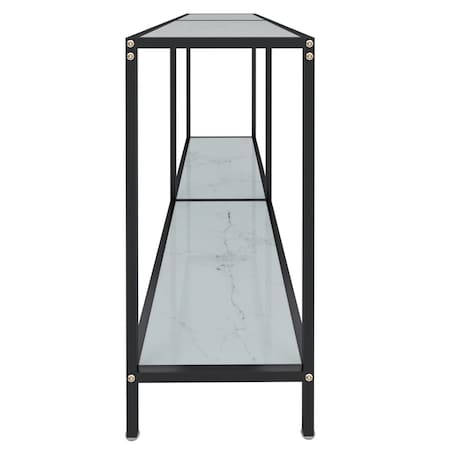 vidaXL Stolik konsolowy, biały, 160x35x75,5 cm, szkło hartowane