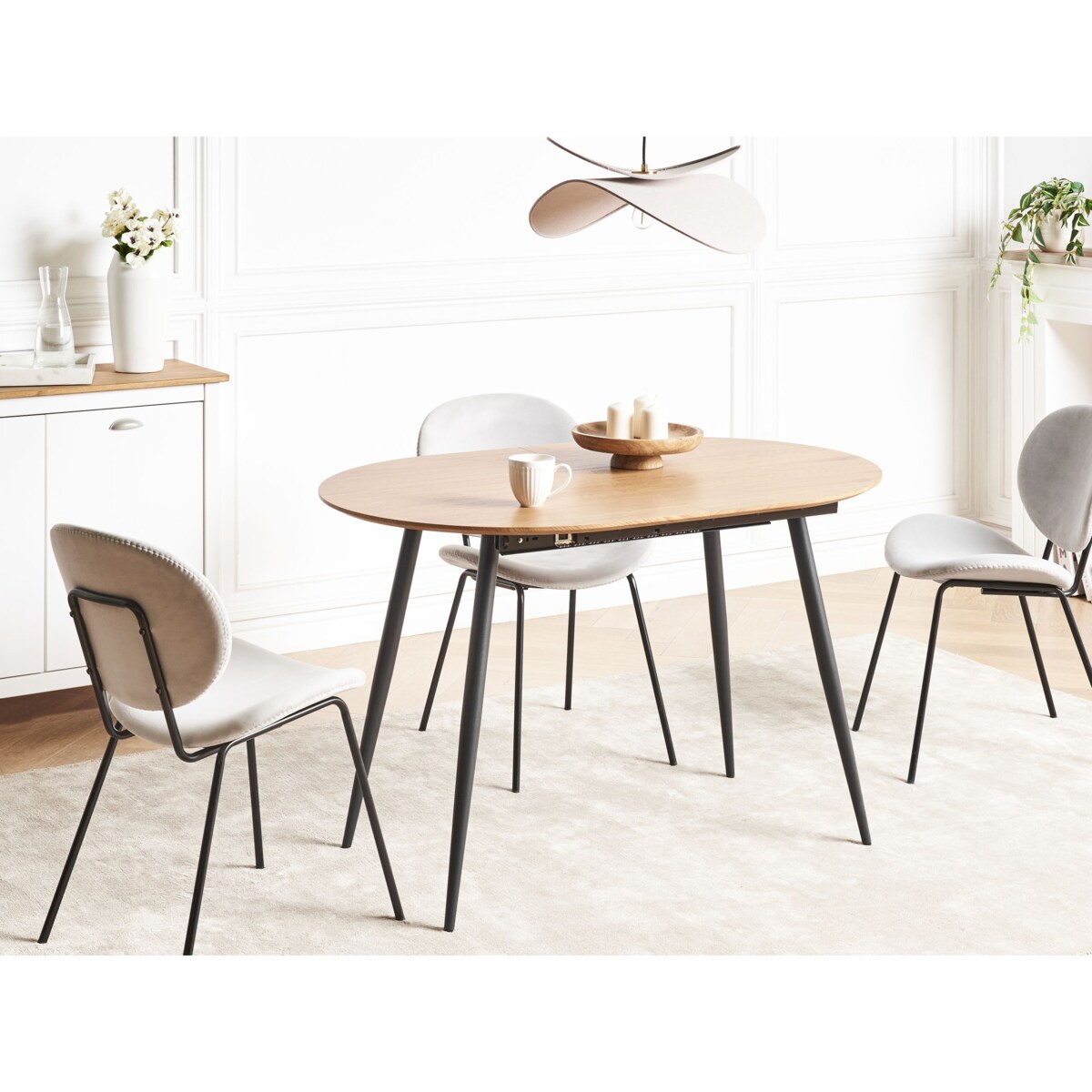 Stół do jadalni rozkładany CLAVET  Jasnobrązowy 120/160 cm 80 cm