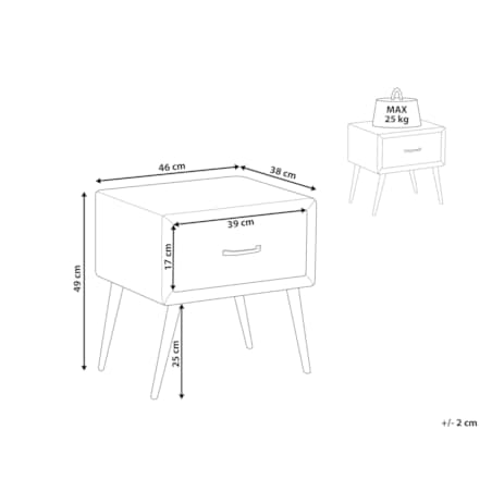 Szafka nocna welurowa czarna FLAYAT