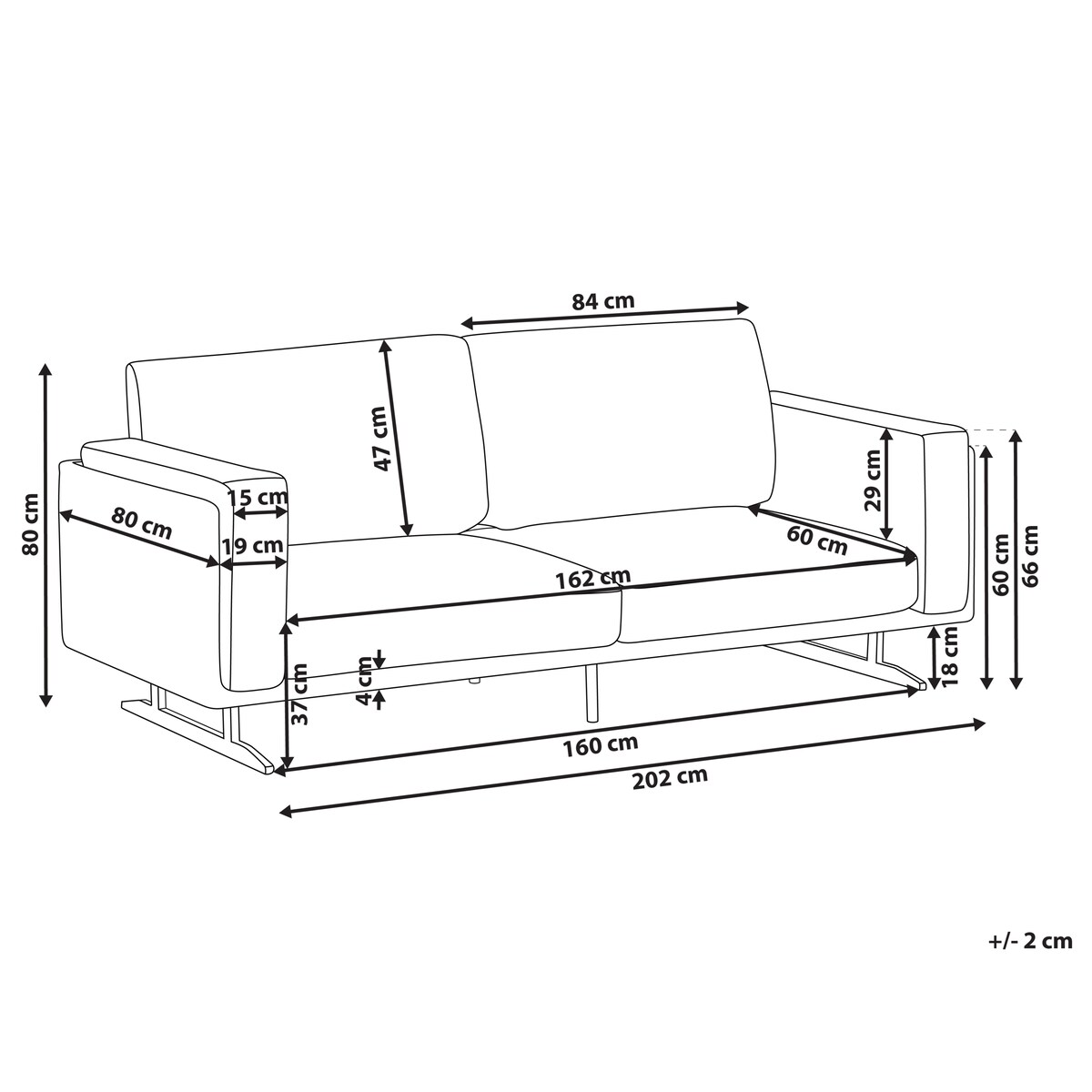Sofa dla 3 osób IDRE Biały