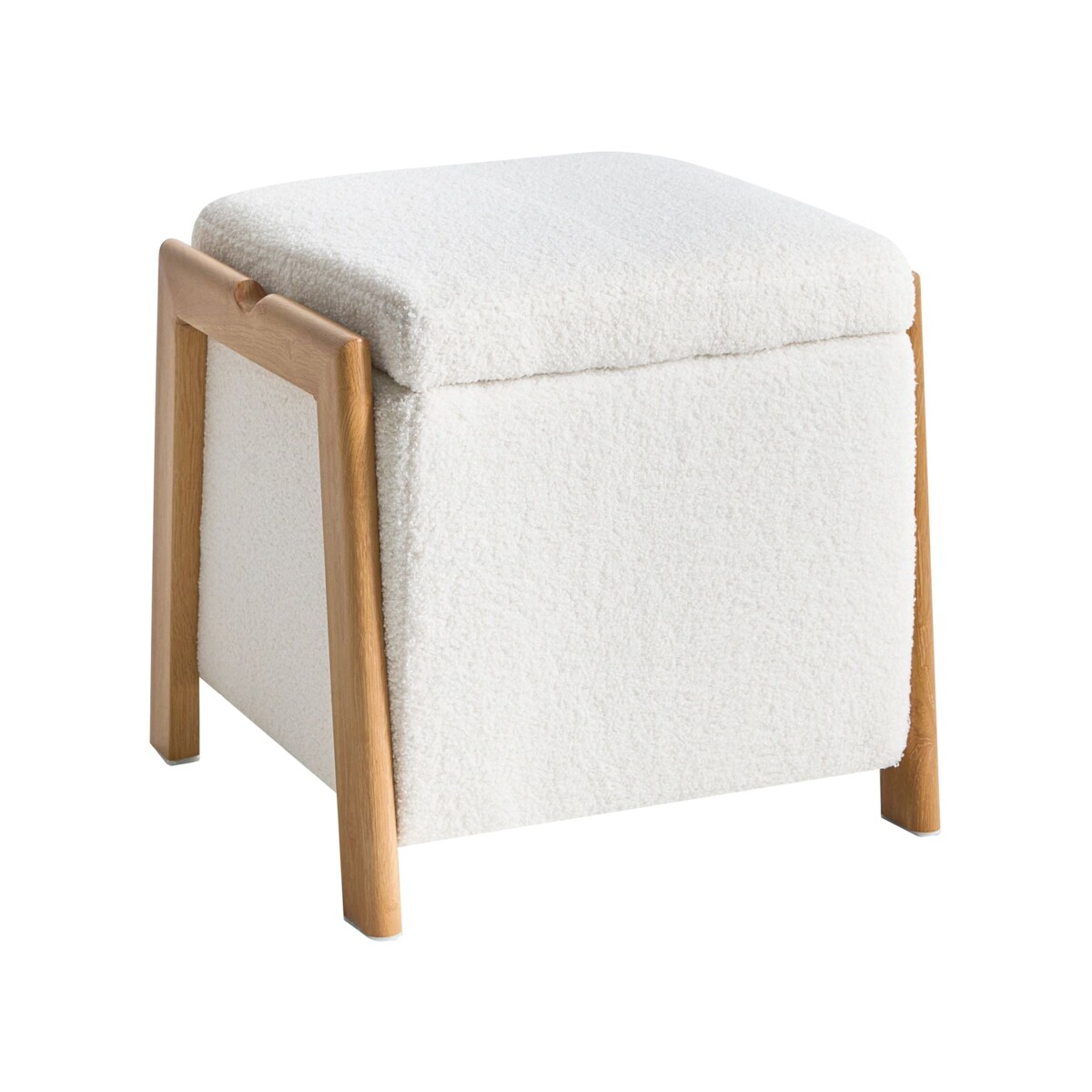 Puf ze schowkiem EDLAND Boucle Biały