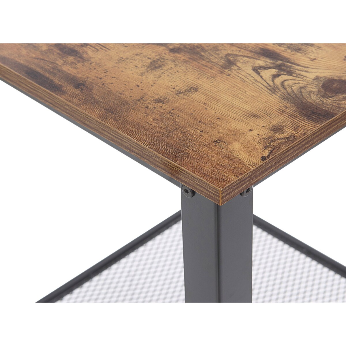 Stolik pomocniczy ciemne drewno z czarnym ASTON