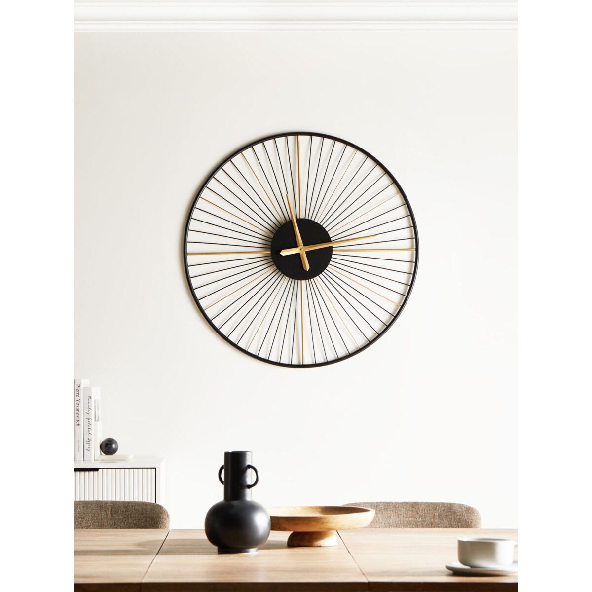 Zegar ścienny SAZAIS 80 cm Metal Czarny