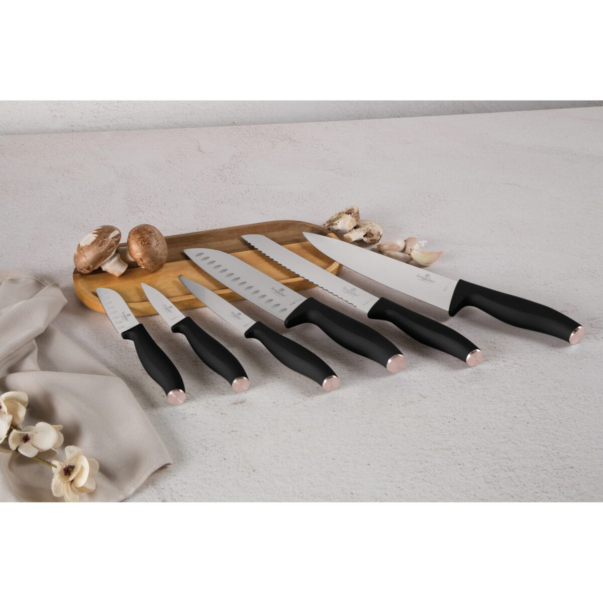 Zestaw 6 noży kuchennych BERLINGER HAUS Black Rose