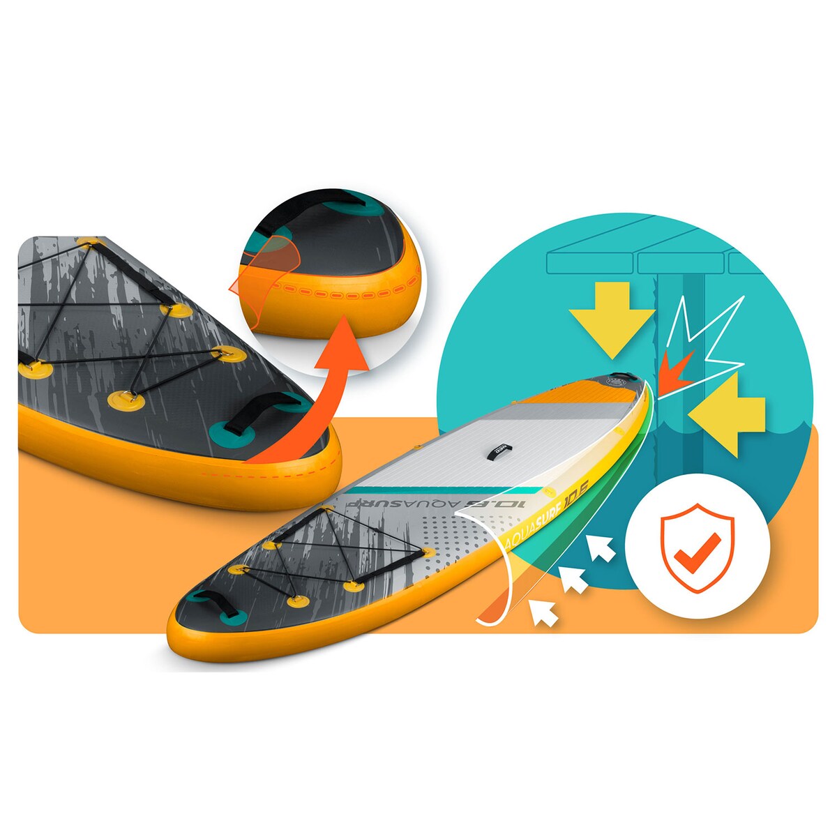 Deska SUP do pływania Neo-Sport stand up paddle Aquasurf 320cm pompowana zestaw