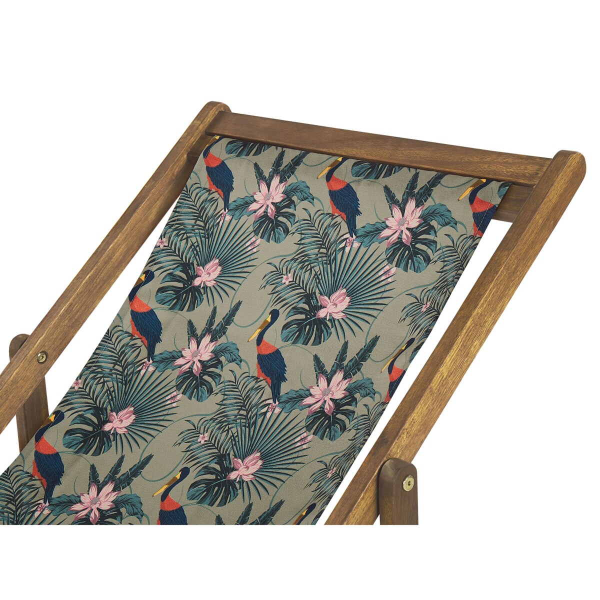 Zestaw 2 leżaków ogrodowych jasne drewno akacjowe wzór w pelikany ANZIO