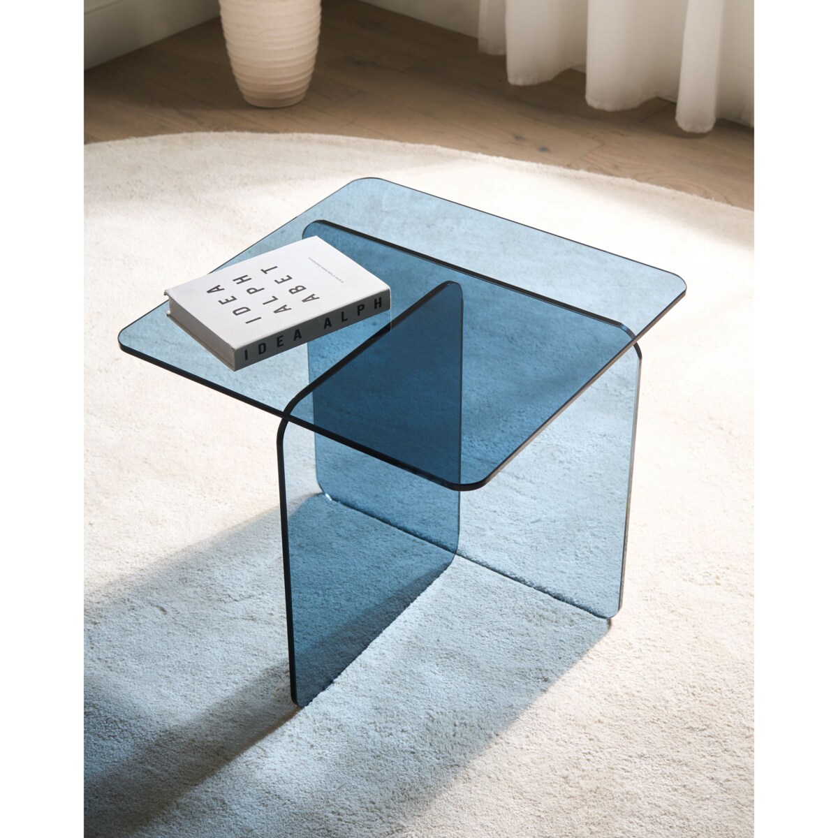 Stolik pomocniczy AMISK Szkło hartowane Niebieski