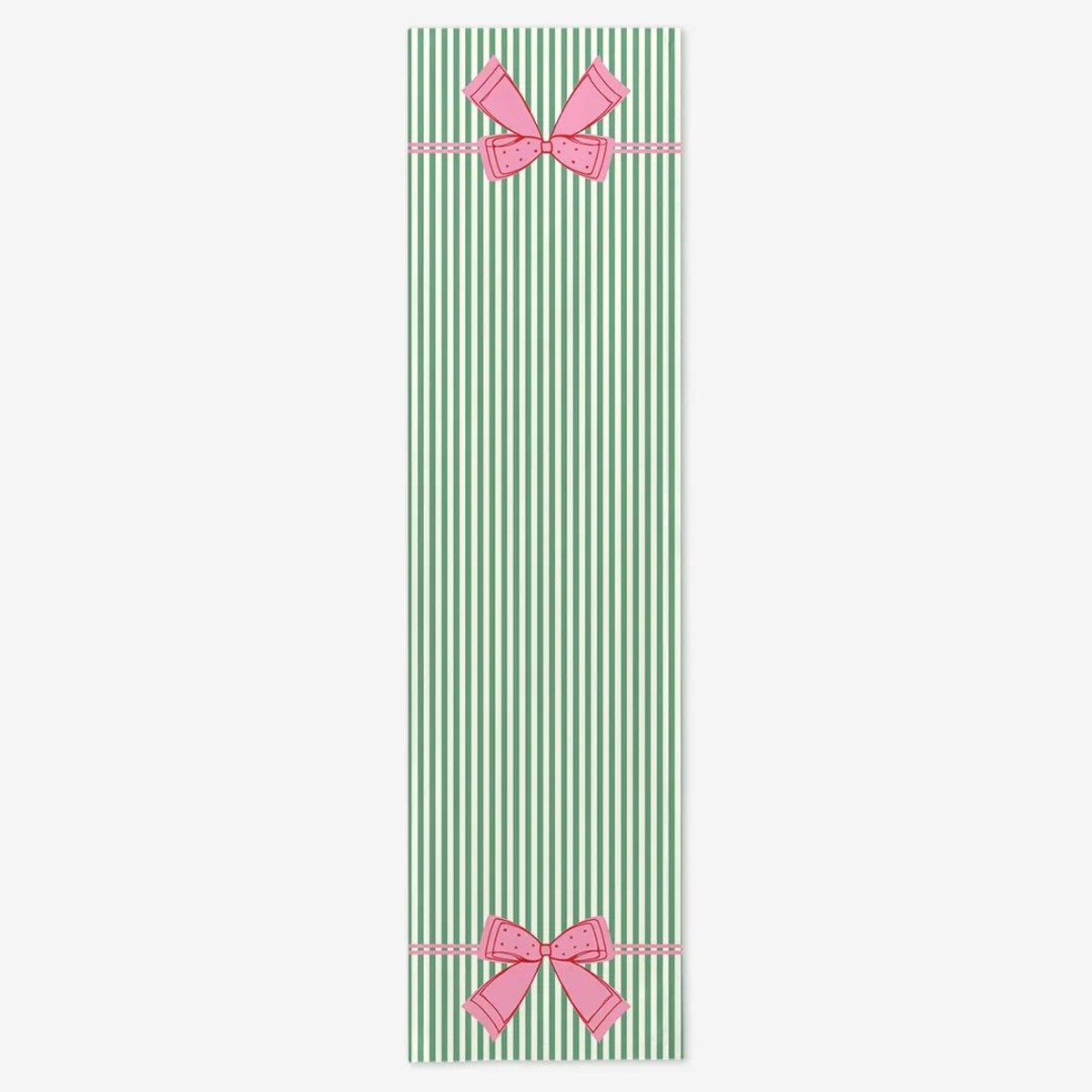 Bieżnik świąteczny - Kokardka – zielone paski - 40x150