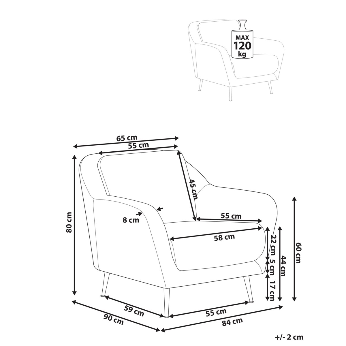 Fotel EIBY Szenil Ciemnobrązowy