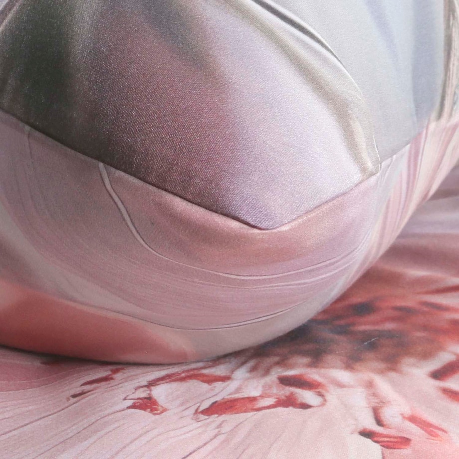 Poszewka satynowa 40x40 Rosabella pastelowe różowe kwiaty, Satynlove Premium