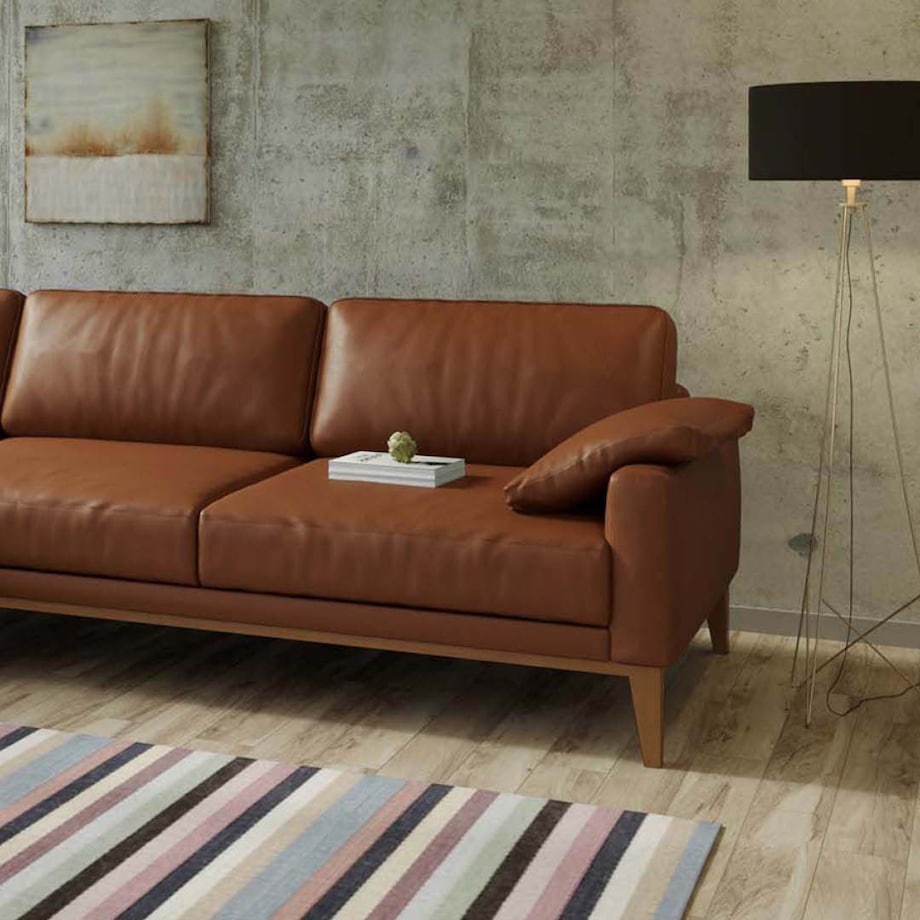 Sofa narożna Musso koniakowa