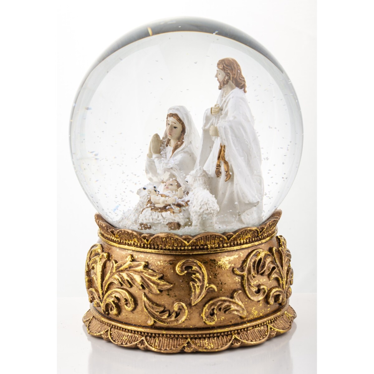 Szklana kula 16x11x11 cm BEBOLITO złota dekoracja