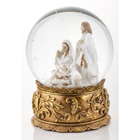 Szklana kula 16x11x11 cm BEBOLITO złota dekoracja