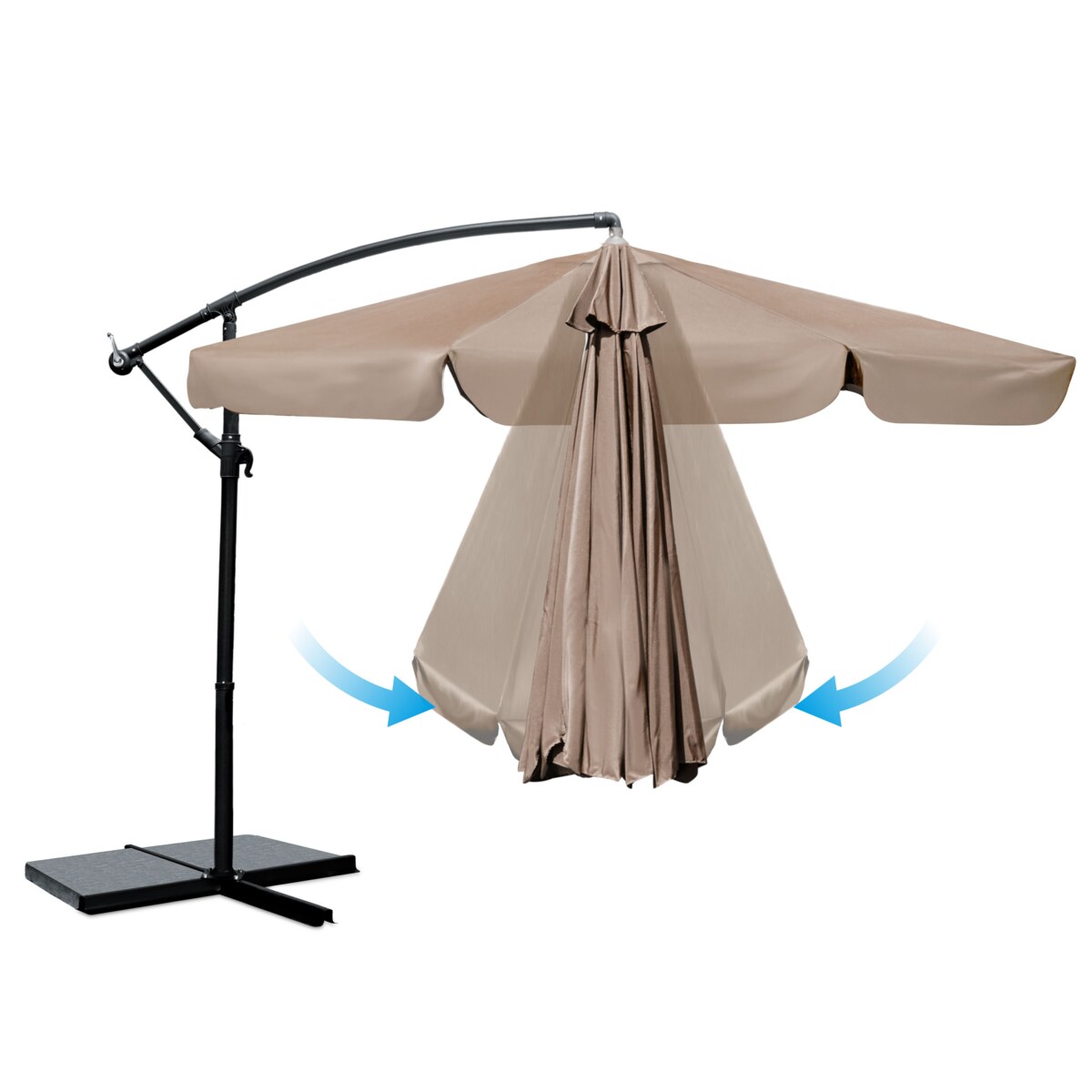 Parasol ogrodowy składany z wysięgnikiem pokrowiec 6 segmentów ø 350cm Plonos