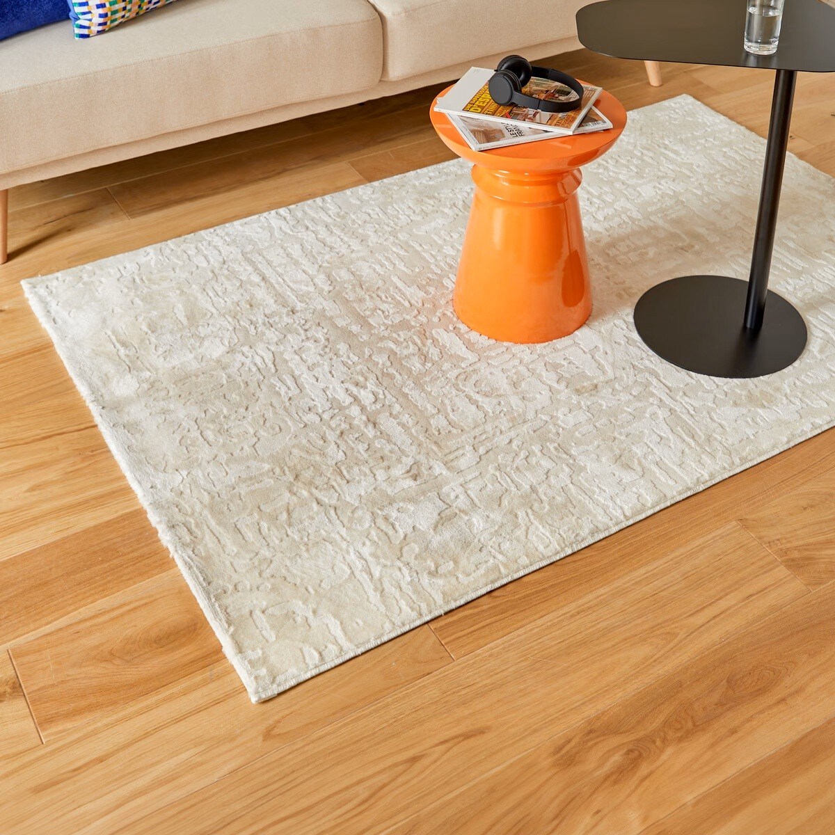 Dywan o różnej wysokości, beżowy Row 100x150 cm