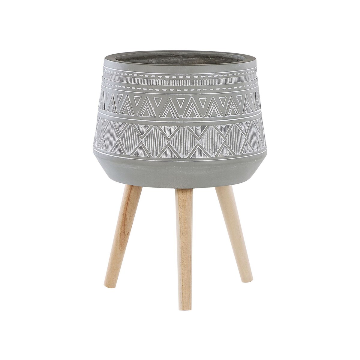 Doniczka na stojaku 44 x 44 x 61 cm jasnoszara MALAKI