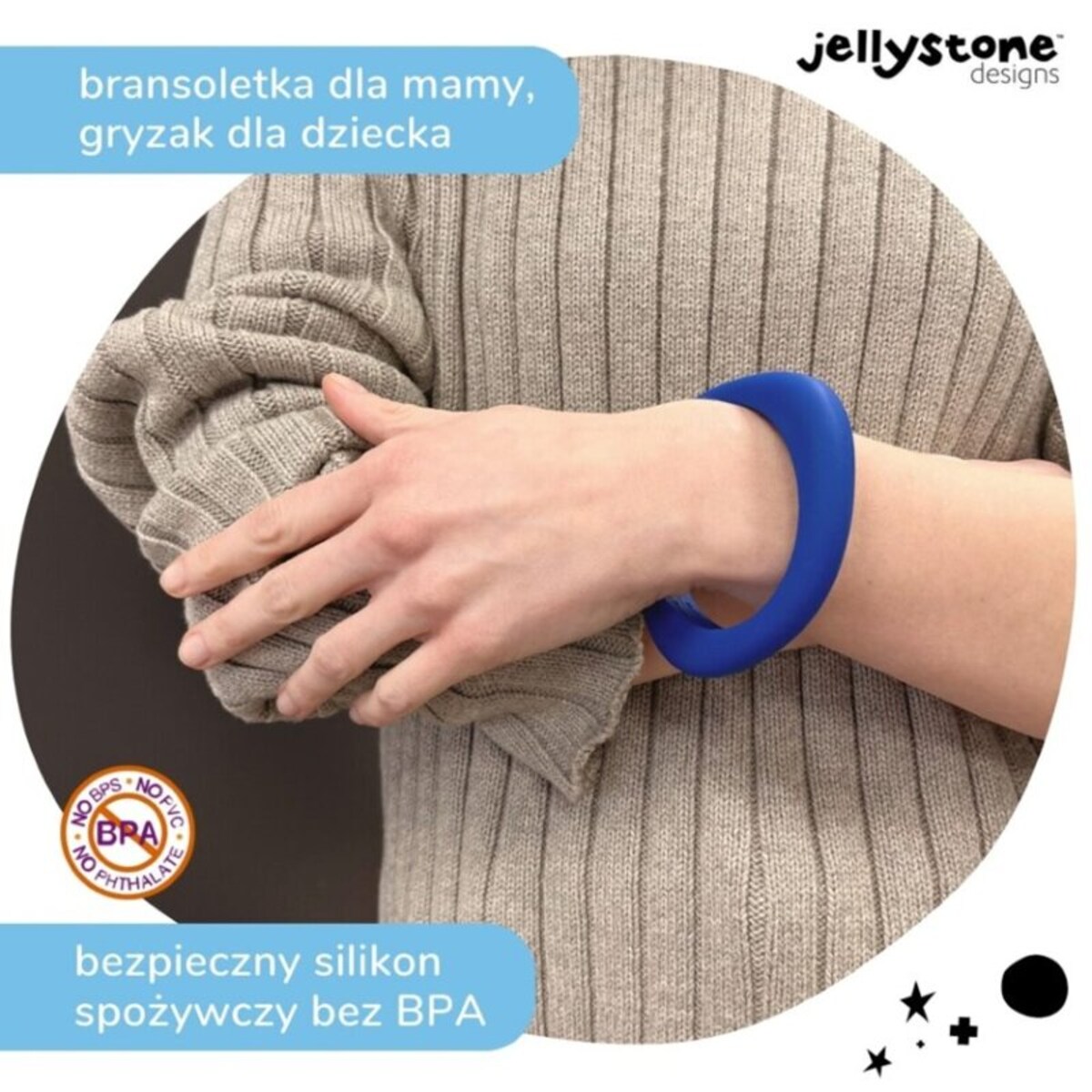 Bransoletka silikonowa Organic Bangle, granatowa, Jellystone Designs