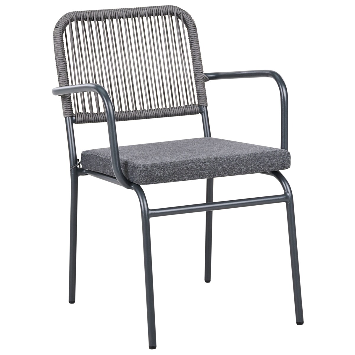 Zestaw 8 krzeseł ogrodowych z poduszkami TACENO Metal Szary